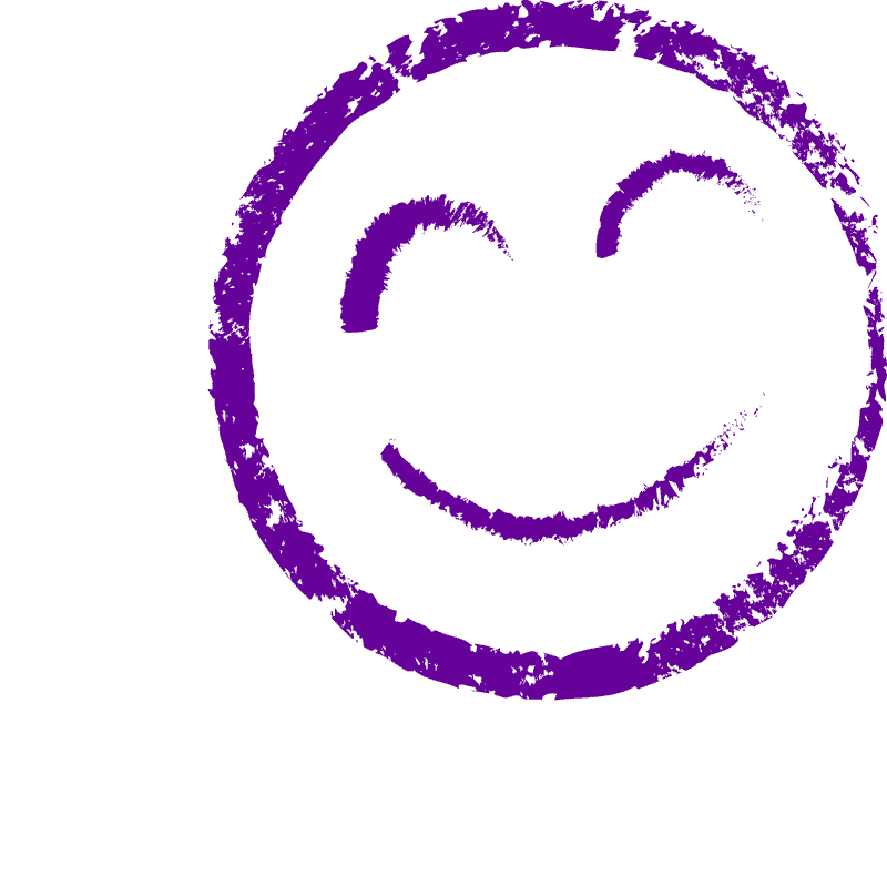 IM Logo purple face, white background